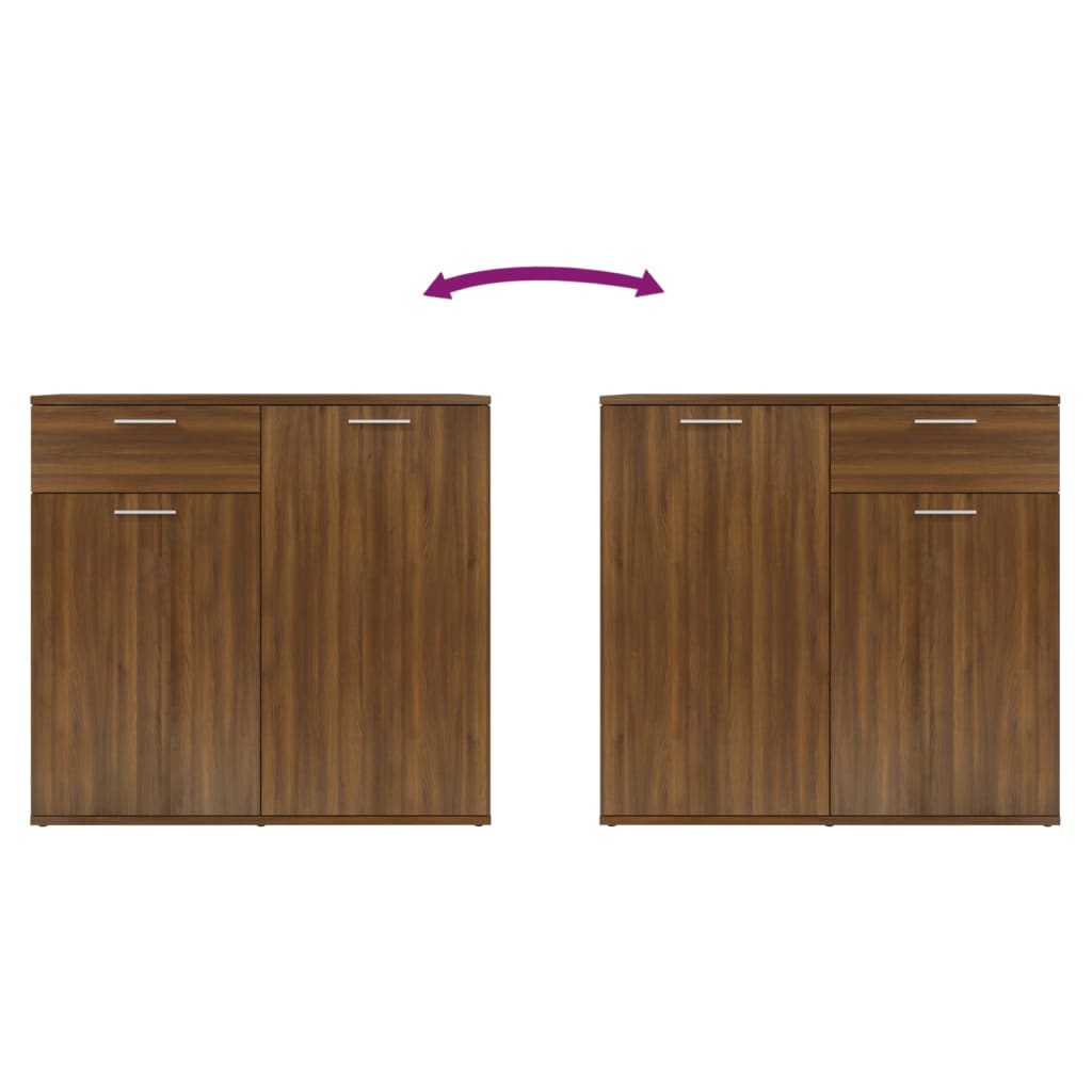Credenza Rovere Marrone 80x36x75 cm in Legno Ingegnerizzato - homemem39