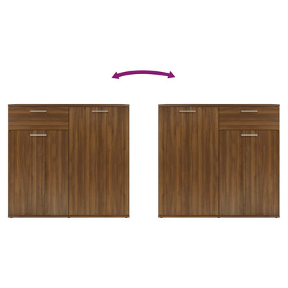 Credenza Rovere Marrone 80x36x75 cm in Legno Ingegnerizzato - homemem39