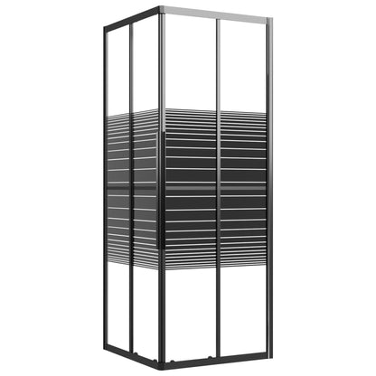 Box Doccia a Righe ESG 80x80x180 cm Nero | homemem39