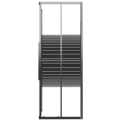Box Doccia a Righe ESG 80x80x180 cm Nero | homemem39