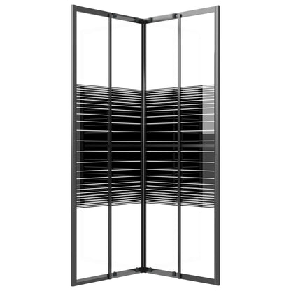 Box Doccia a Righe ESG 80x80x180 cm Nero | homemem39