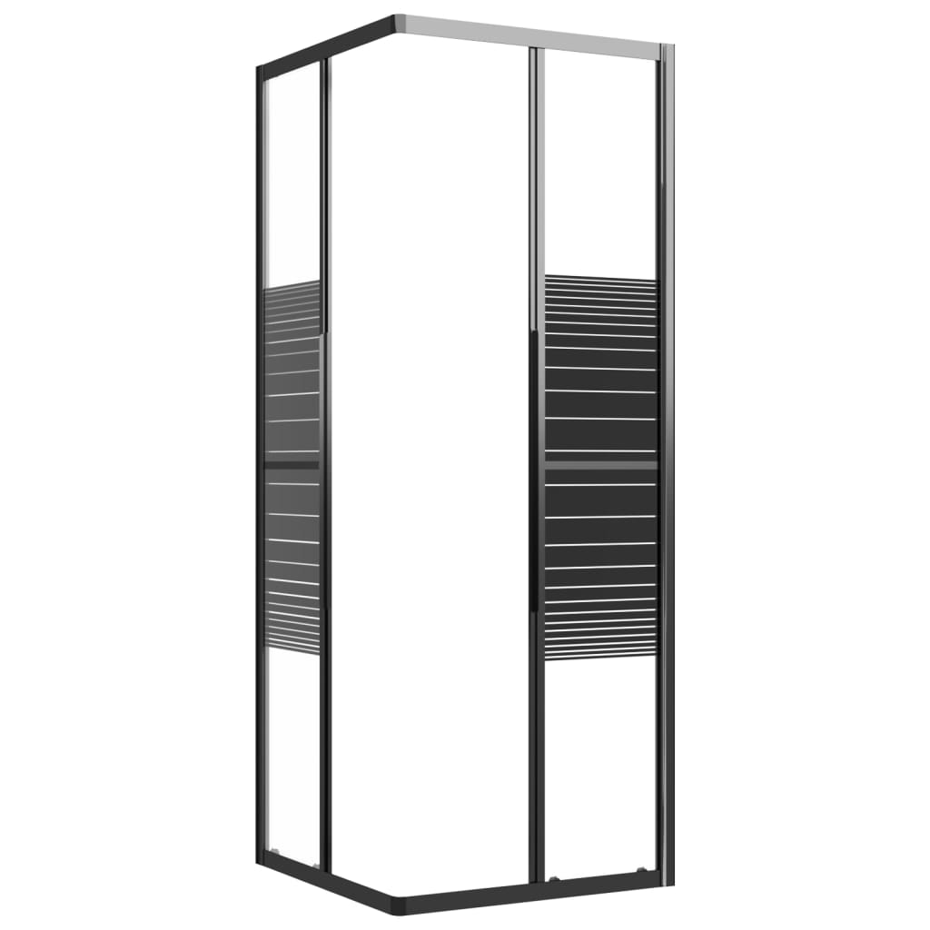 Box Doccia a Righe ESG 80x80x180 cm Nero | homemem39