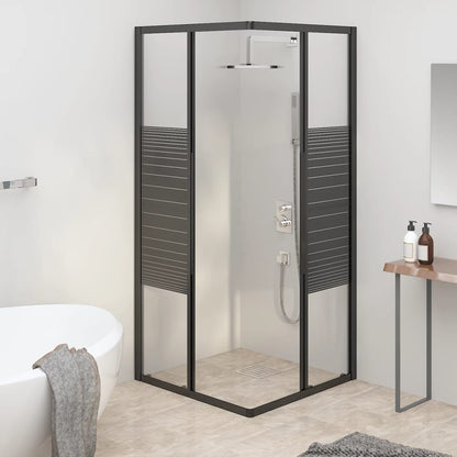 Box Doccia a Righe ESG 80x80x180 cm Nero | homemem39