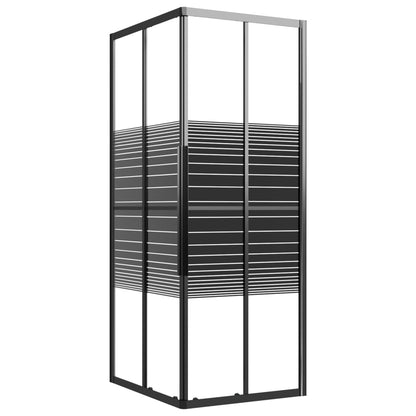Box Doccia a Righe ESG 90x70x180 cm Nero | homemem39