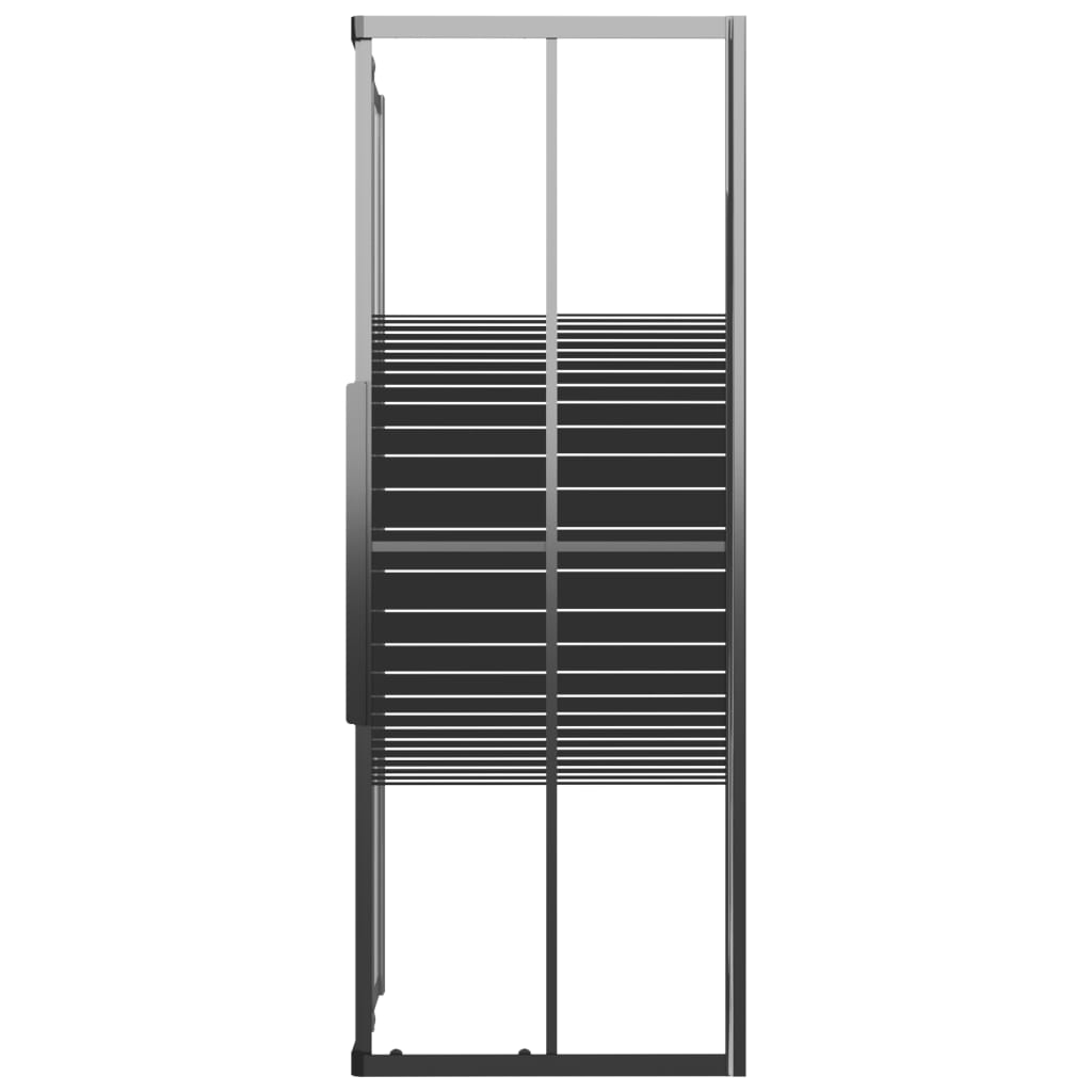 Box Doccia a Righe ESG 90x70x180 cm Nero | homemem39