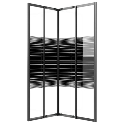 Box Doccia a Righe ESG 90x70x180 cm Nero | homemem39