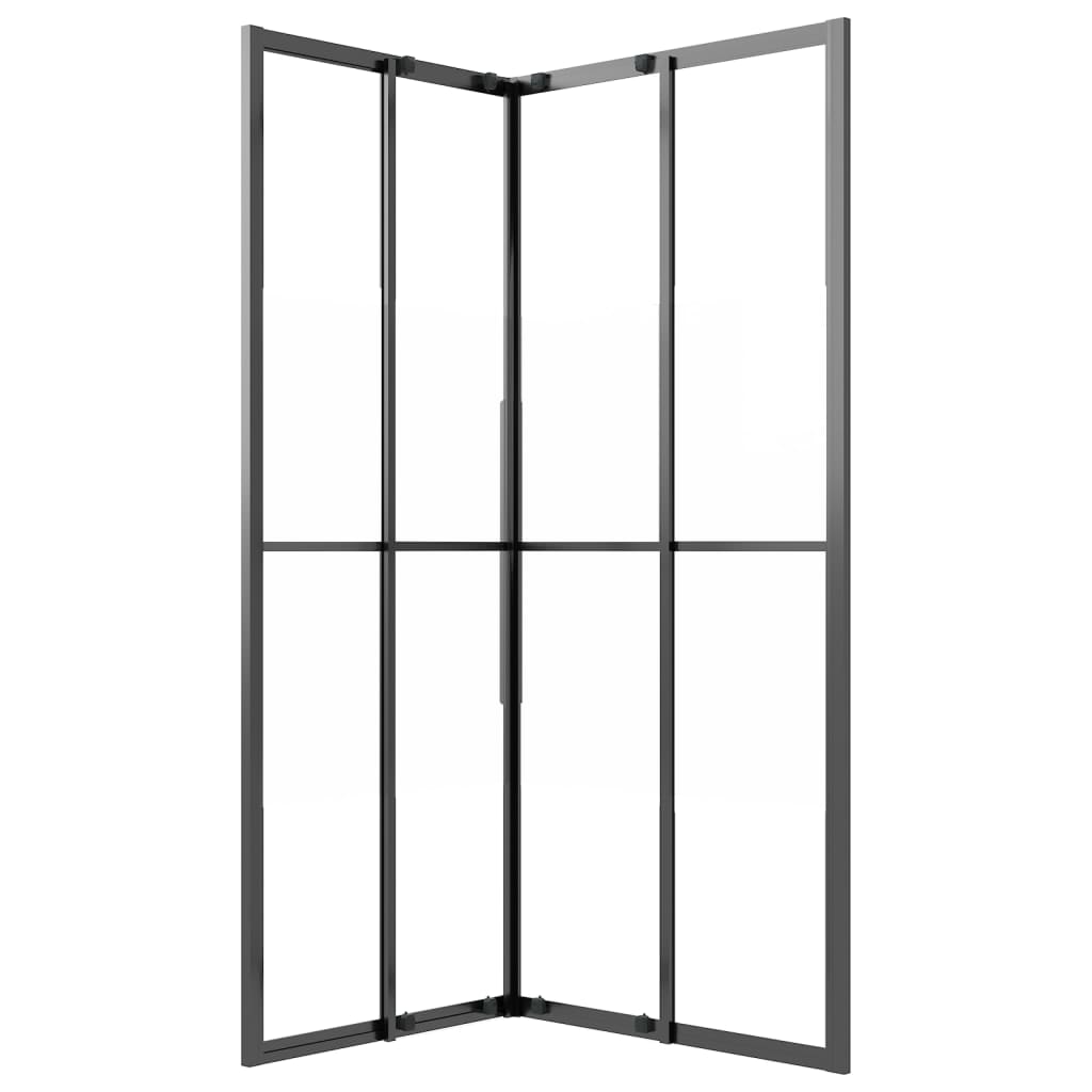 Cabina Doccia ESG Semi Smerigliato 90x70x180 cm Nera | homemem39