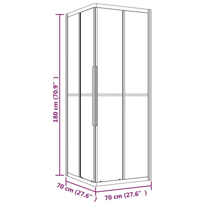 Cabina Doccia ESG Smerigliato 70x70x180 cm Nera - homemem39