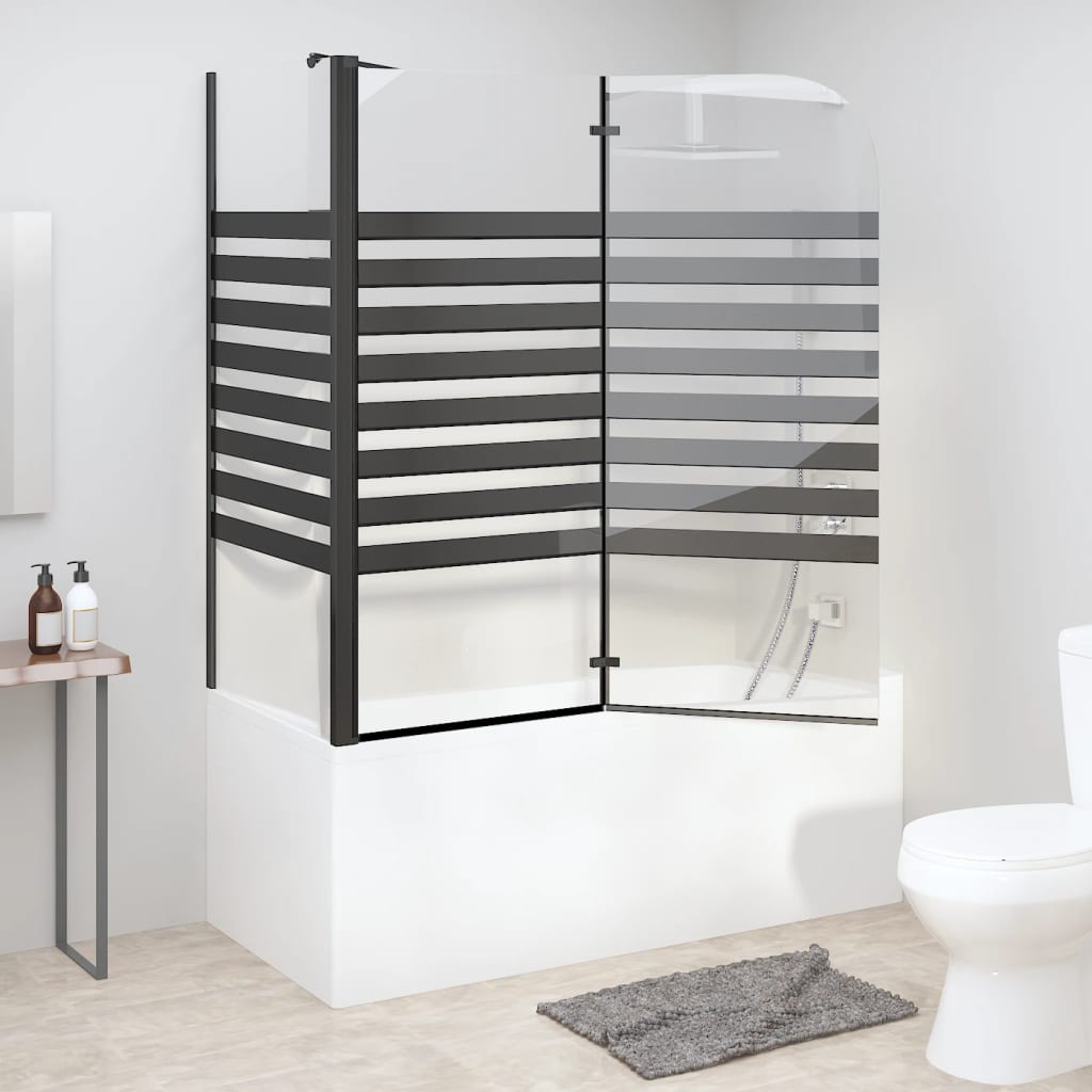 Box Doccia a Strisce 120x68x130 cm in Vetro Temperato - homemem39