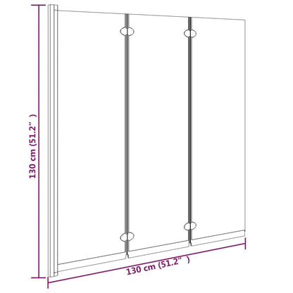 Box Doccia Pieghevole 3 Pannelli 130x130 cm in ESG Nero - homemem39