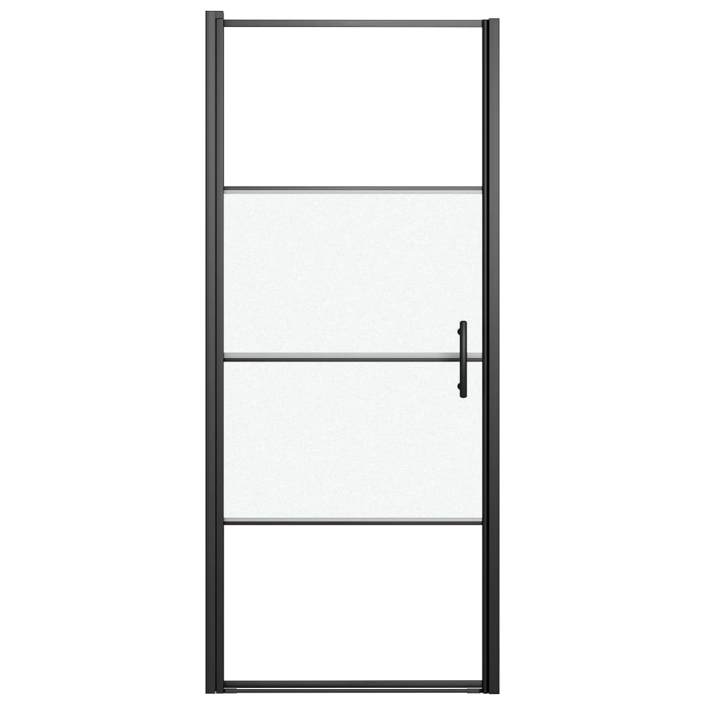 Parete Doccia 81x195cm in Vetro Temperato Semi Smerigliato Nero