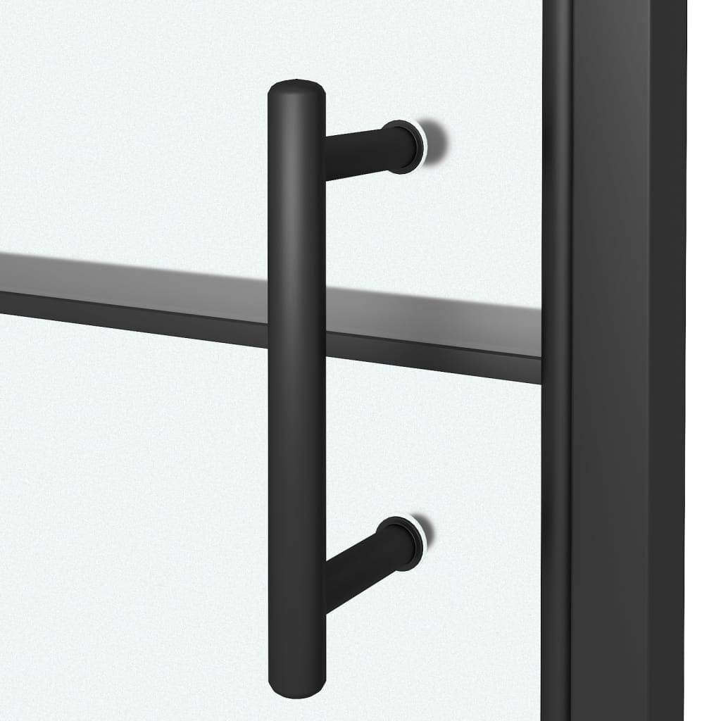 Parete Doccia 81x195cm in Vetro Temperato Semi Smerigliato Nero