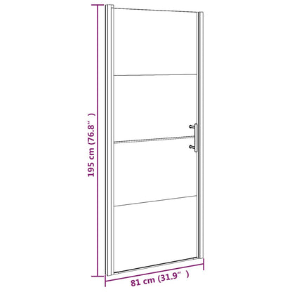 Parete Doccia 81x195cm in Vetro Temperato Semi Smerigliato Nero | homemem39