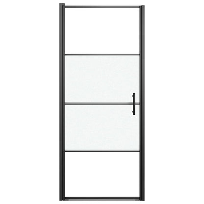 Parete Doccia 91x195 cm Vetro Temperato Semi Smerigliato Nero | homemem39