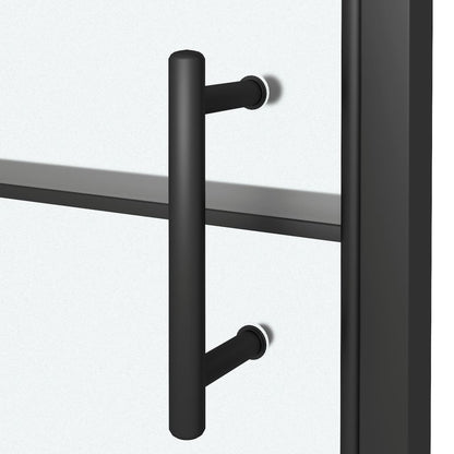 Parete Doccia 100x178 cm Vetro Temperato Semi Smerigliato Nero