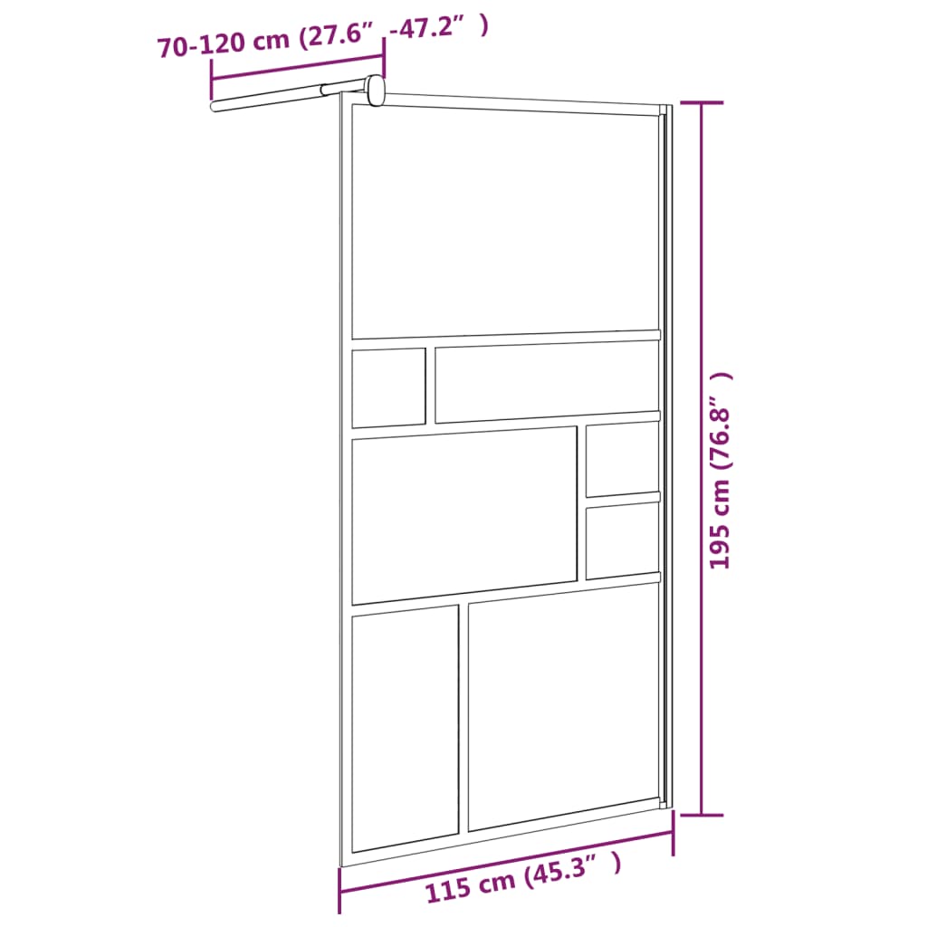 Parete per Doccia Walk in 115x195 cm in Vetro ESG Bianco | homemem39