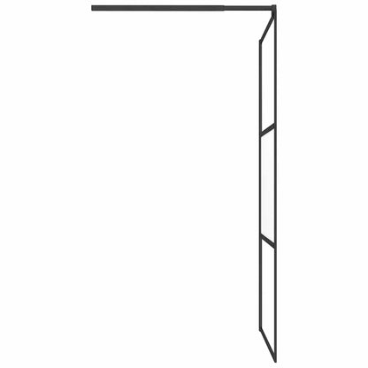 Parete Doccia Walk in 100x195cm Vetro Semi Smerigliato ESG Nero | homemem39