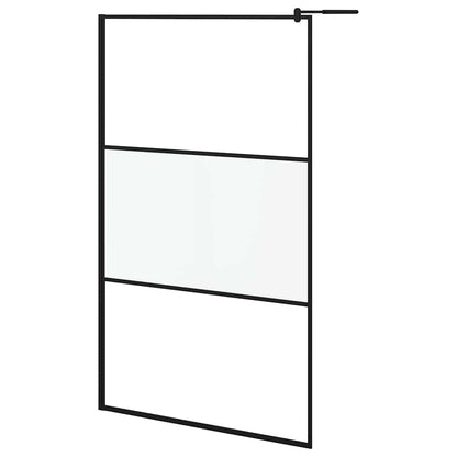 Parete Doccia Walk in 115x195cm Vetro Semi Smerigliato ESG Nero | homemem39