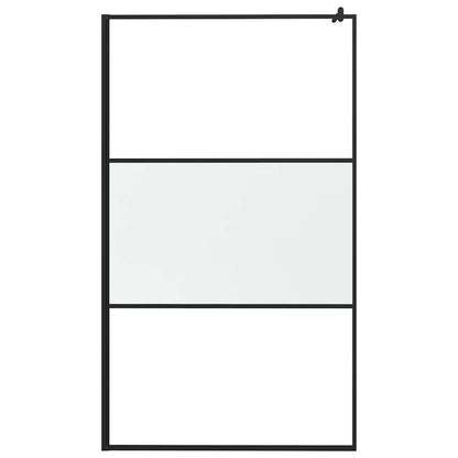 Parete Doccia Walk in 115x195cm Vetro Semi Smerigliato ESG Nero | homemem39