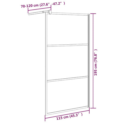 Parete Doccia Walk in 115x195cm Vetro Semi Smerigliato ESG Nero | homemem39