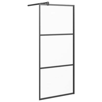 Parete Doccia Walk in 80x195 cm in Vetro Smerigliato ESG Nero - homemem39