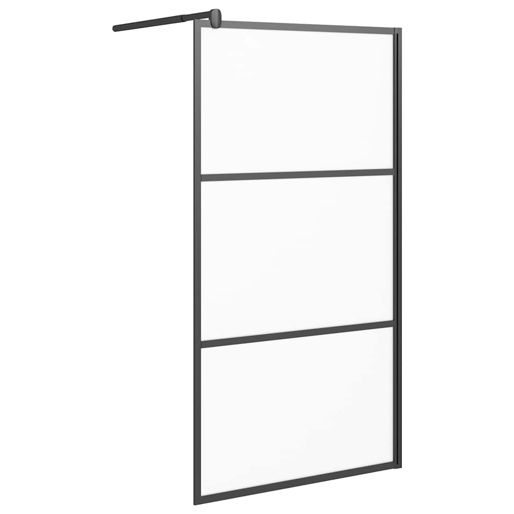 Parete Doccia Walk in 100x195 cm in Vetro Smerigliato ESG Nero | homemem39