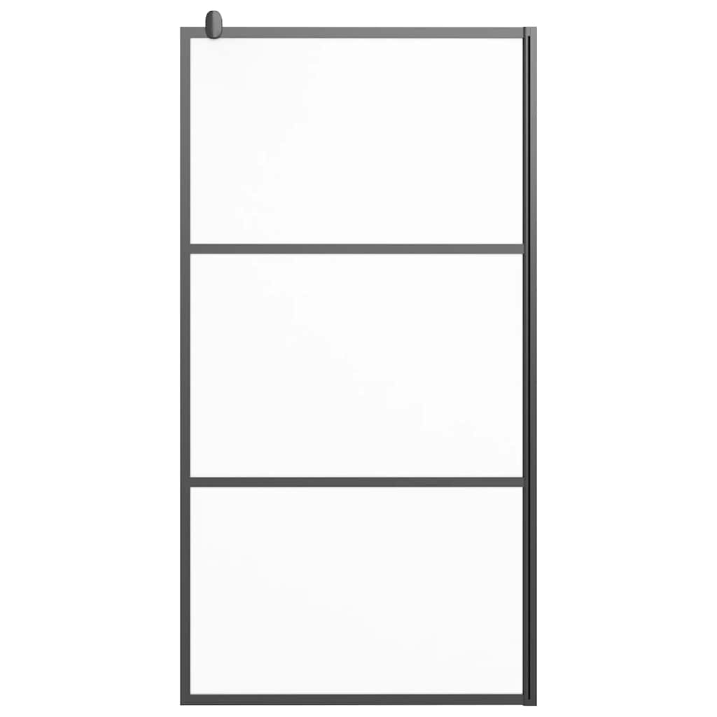 Parete Doccia Walk in 100x195 cm in Vetro Smerigliato ESG Nero | homemem39