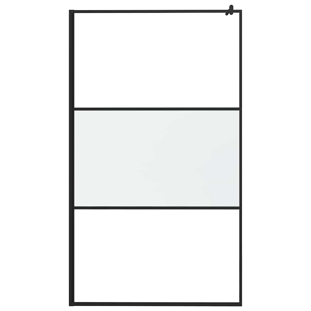 Parete Doccia Walk in 115x195 cm in Vetro Smerigliato ESG Nero | homemem39