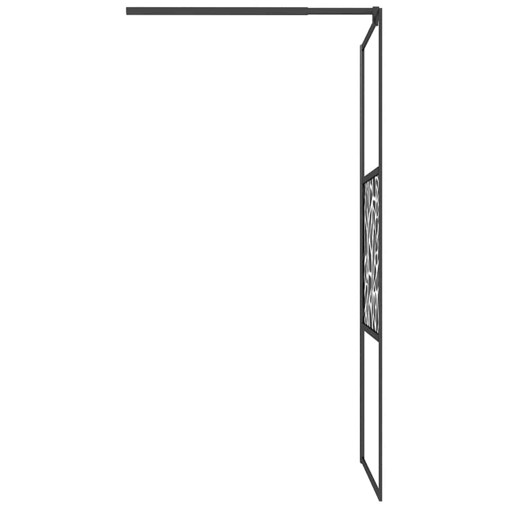 Parete Doccia Walk in 90x195cm Vetro ESG con Design Pietre Nero | homemem39