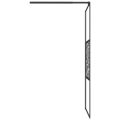 Parete Doccia Walk in 90x195cm Vetro ESG con Design Pietre Nero | homemem39