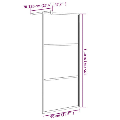 Parete Doccia Walk in 90x195cm Vetro ESG con Design Pietre Nero | homemem39