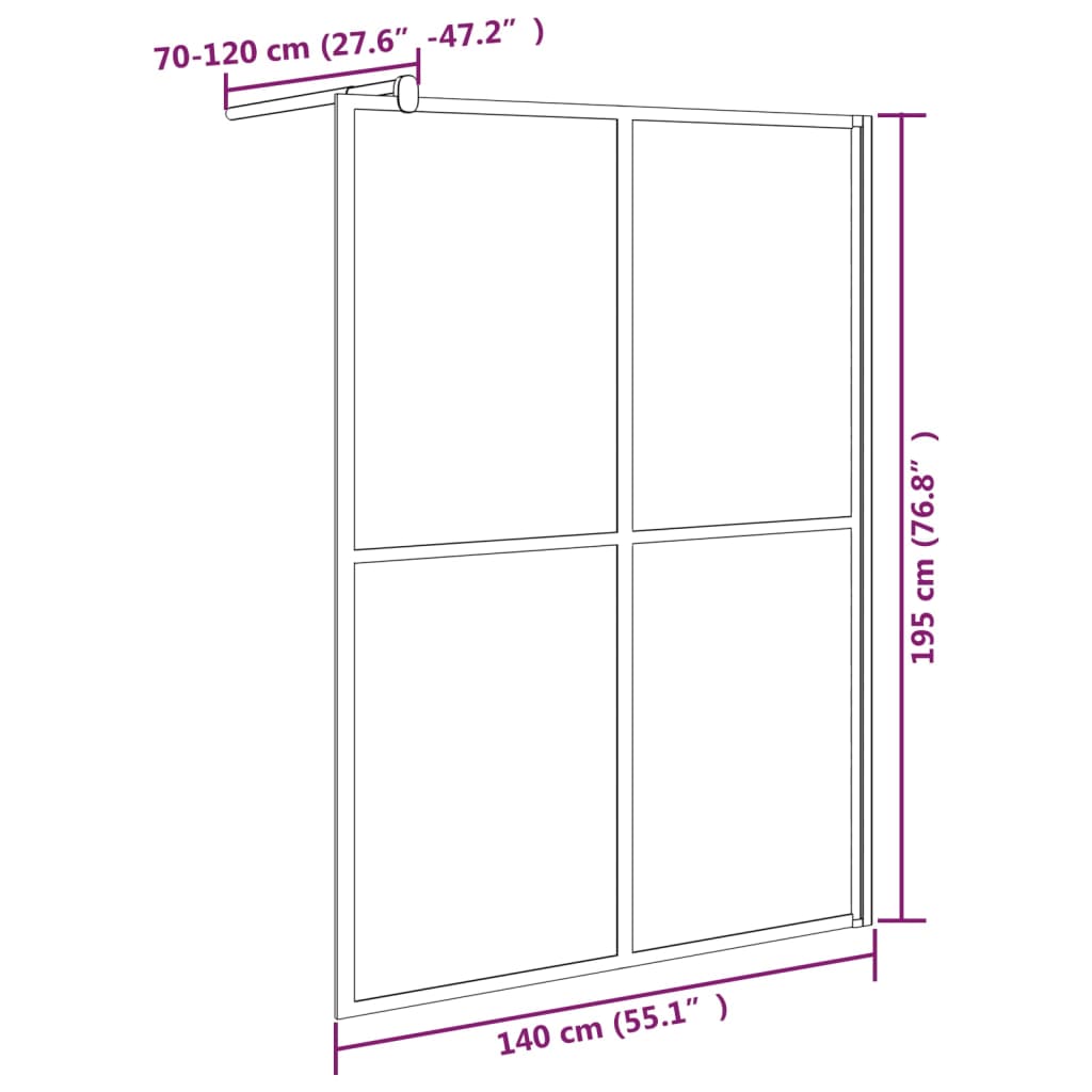 Cabina Doccia 140x195 cm con Vetro Temperato Scuro | homemem39