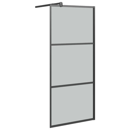 Parete Doccia Walk in 80x195 cm in Vetro Scuro ESG Nero | homemem39