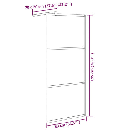 Parete Doccia Walk in 80x195 cm in Vetro Scuro ESG Nero | homemem39