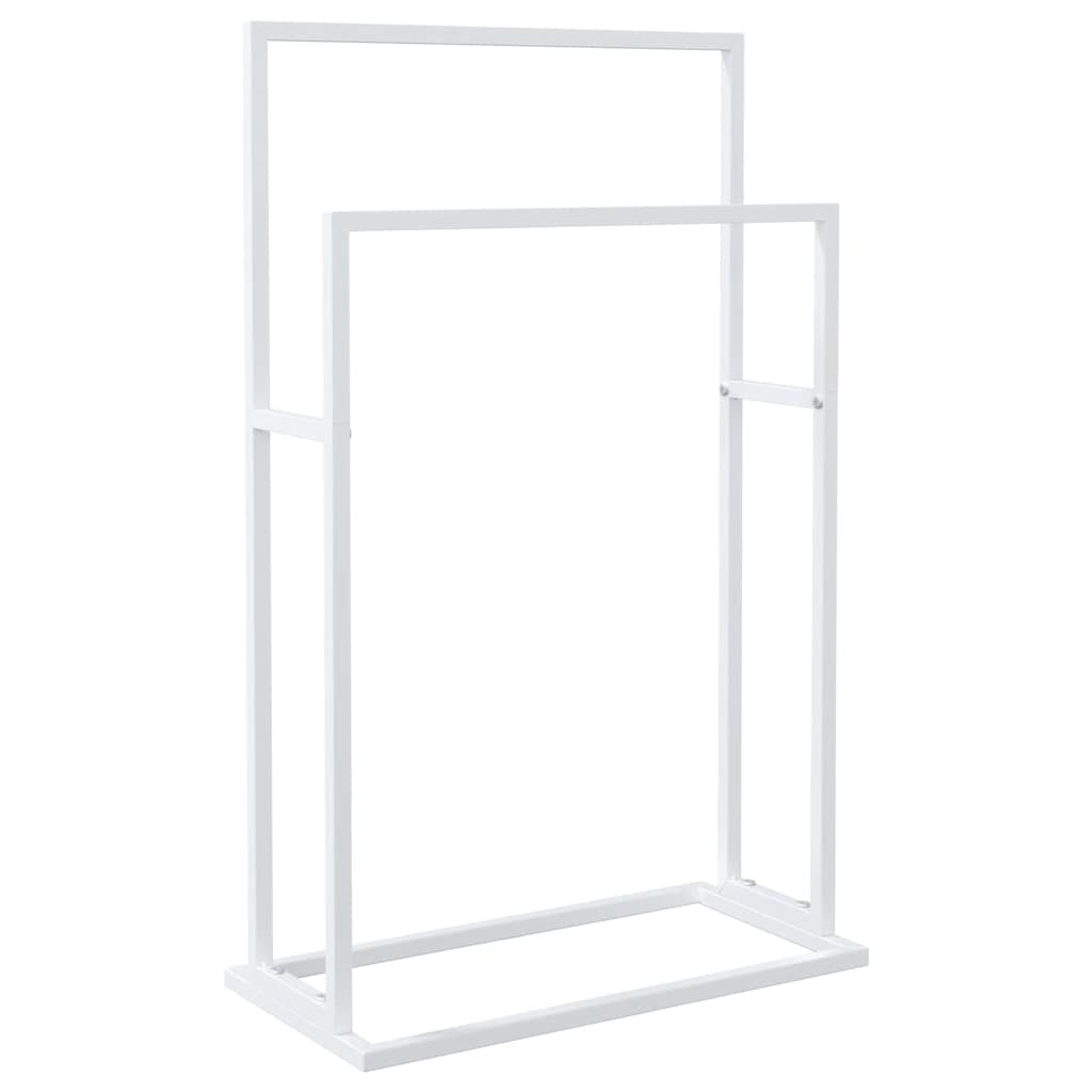 Freestanding White Iron Towel Rack 48x24x78.5 cm