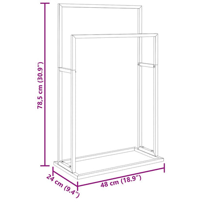 Freestanding White Iron Towel Rack 48x24x78.5 cm
