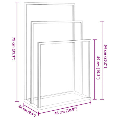 Portasciugamani da Pavimento Nero 48x24x79cm in Ferro