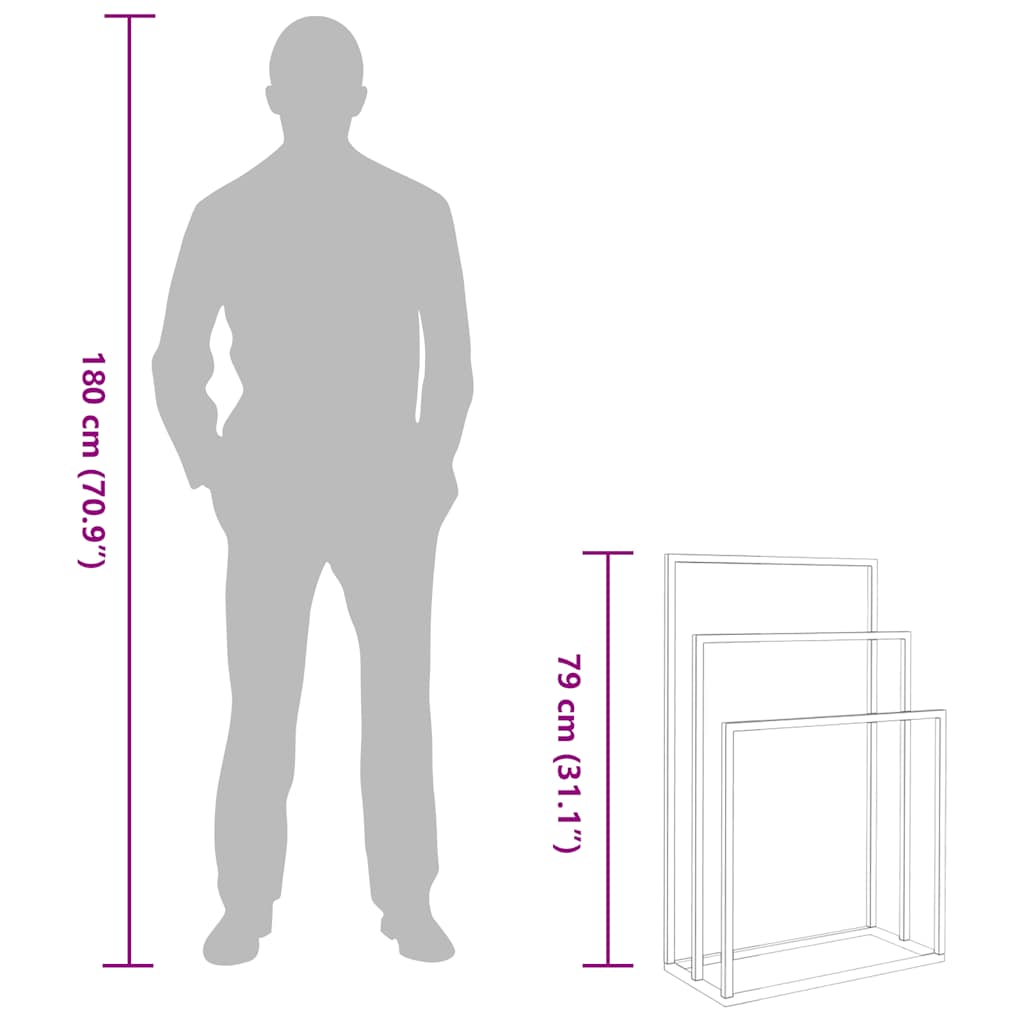 Portasciugamani da Pavimento Nero 48x24x79cm in Ferro