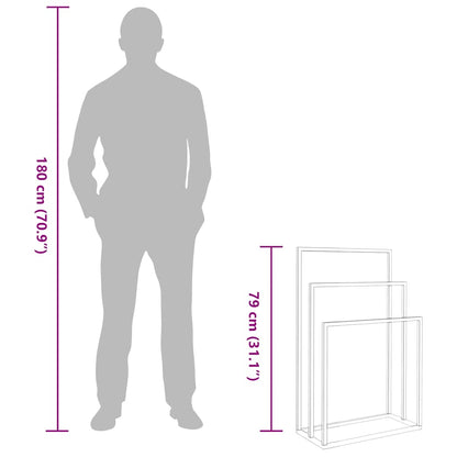 Portasciugamani da Pavimento Nero 48x24x79cm in Ferro
