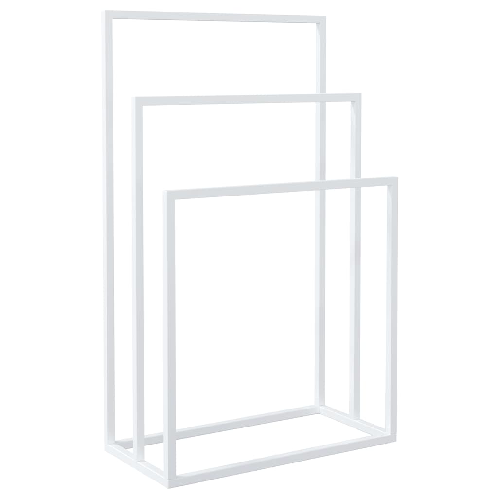 Portasciugamani da Pavimento Bianco 48x24x79cm in Ferro | homemem39