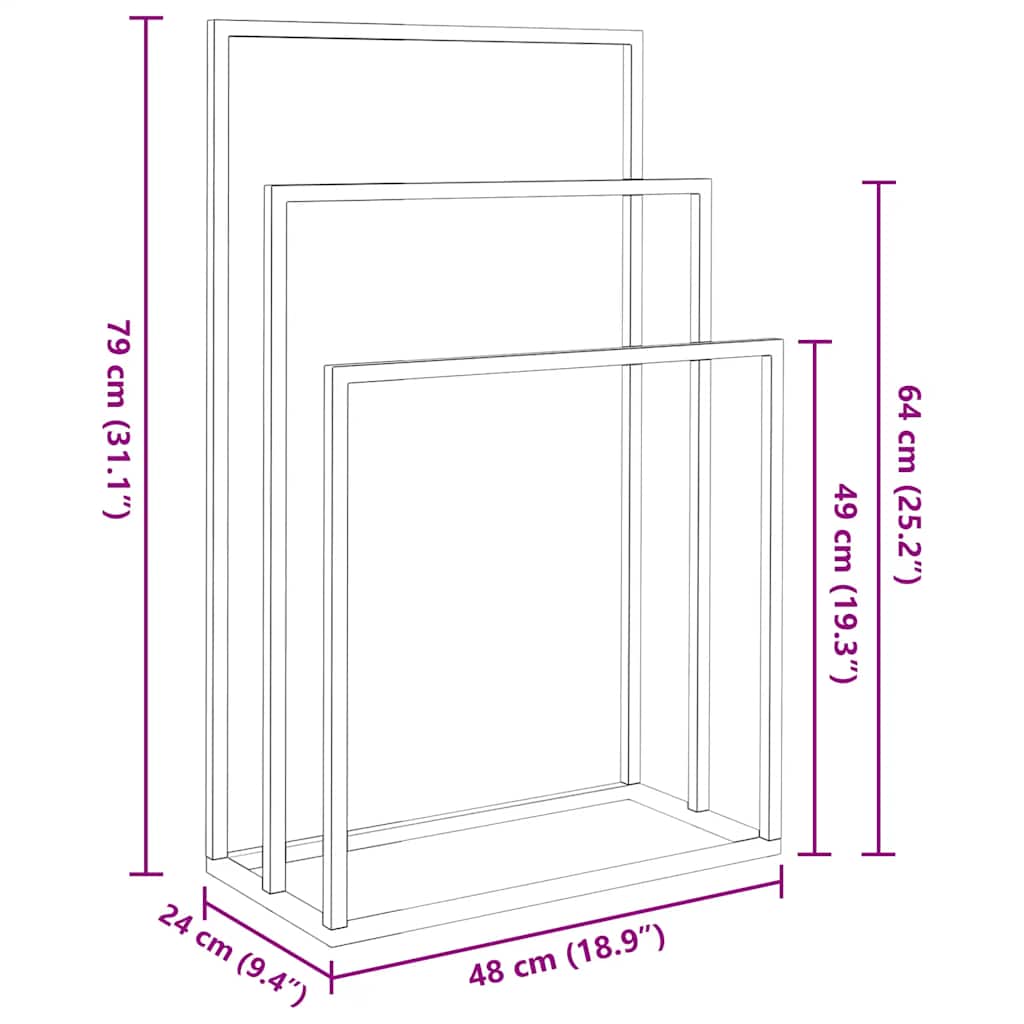 Portasciugamani da Pavimento Bianco 48x24x79cm in Ferro | homemem39