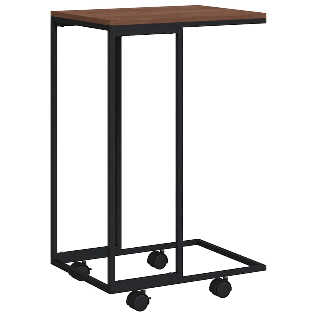 Tavolino con Ruote Nero 40x30x63,5cm in Legno Ingegnerizzato | homemem39