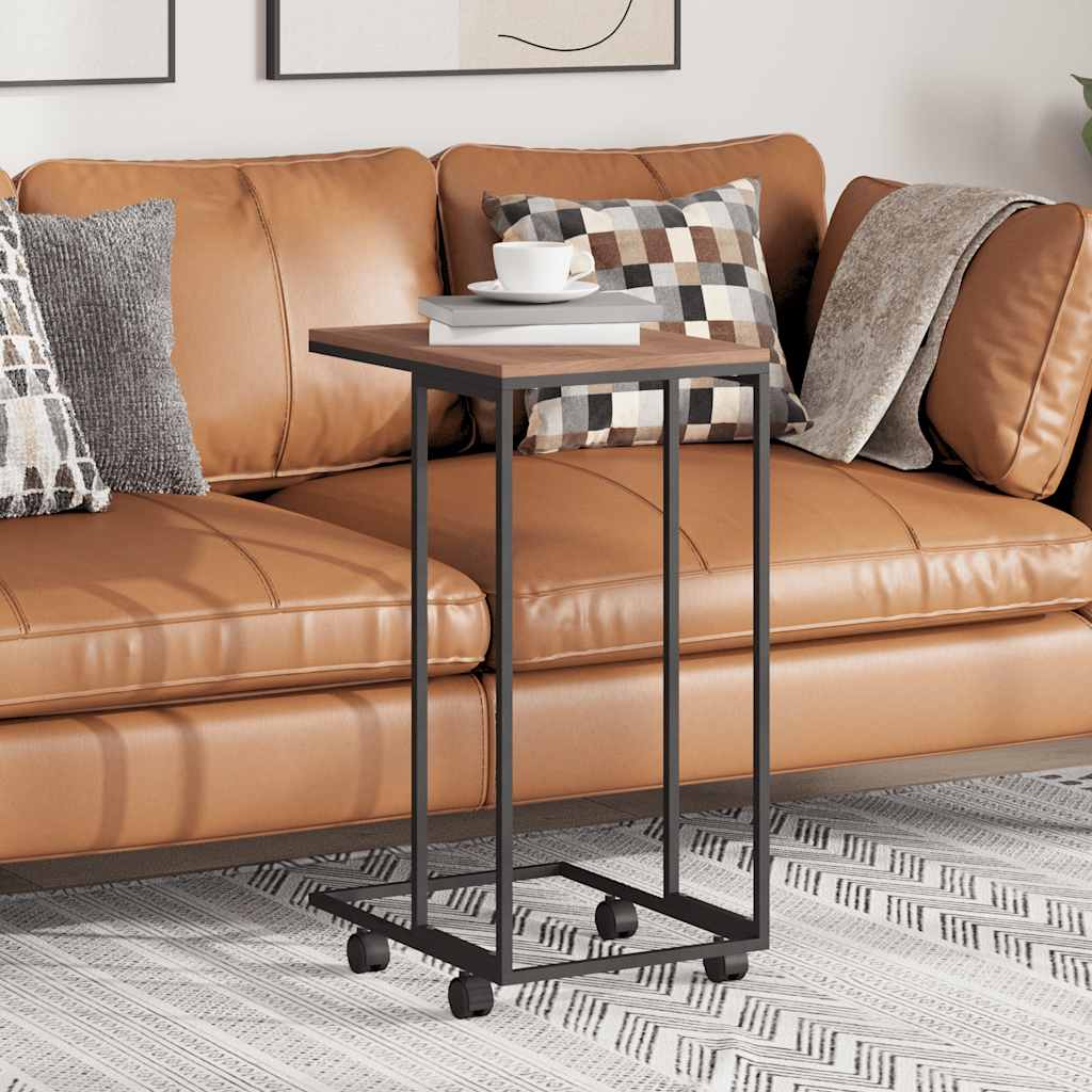 Tavolino con Ruote Nero 40x30x63,5cm in Legno Ingegnerizzato | homemem39