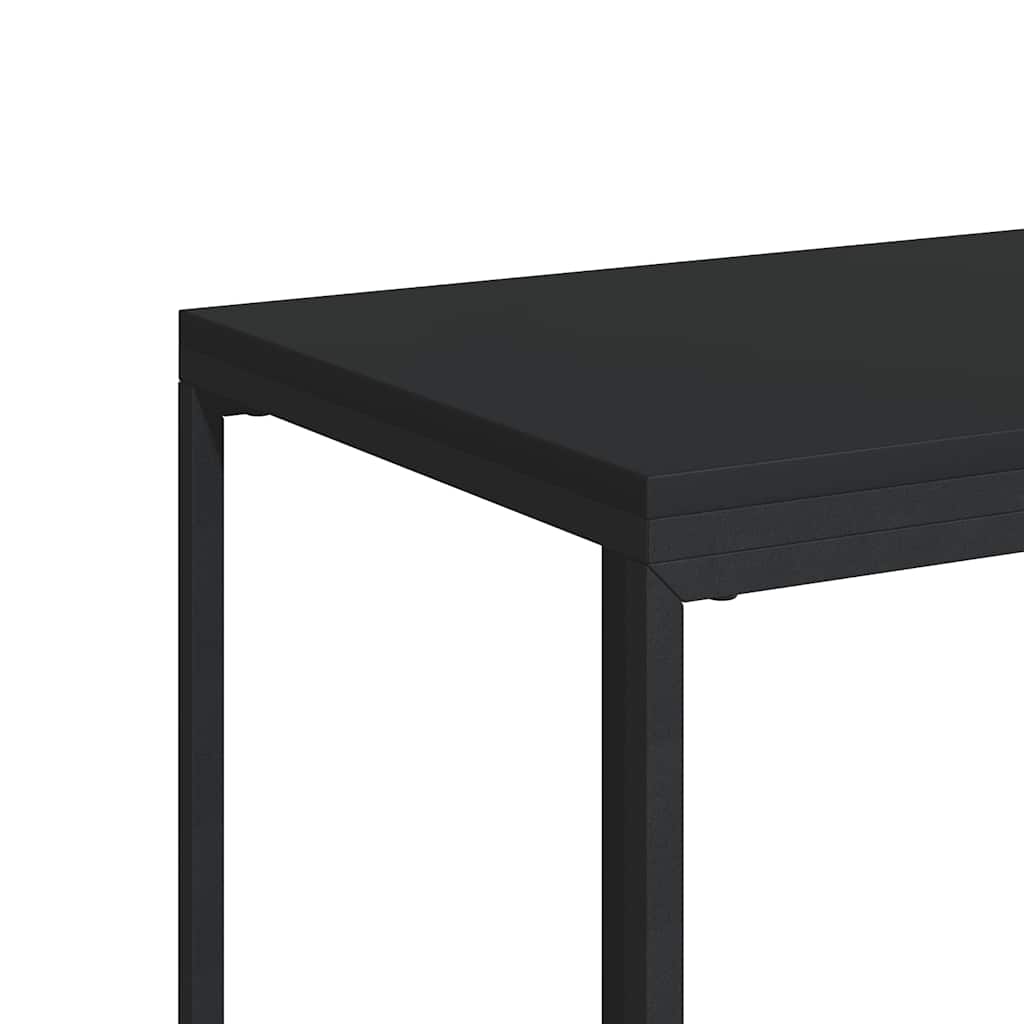 Tavolino con Ruote Nero 40x30x63,5cm in Legno Ingegnerizzato | homemem39