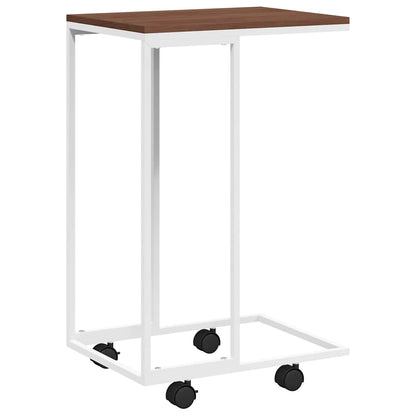 Tavolino con Ruote Bianco 40x30x63,5cm in Legno Multistrato | homemem39