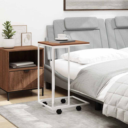 Tavolino con Ruote Bianco 40x30x63,5cm in Legno Multistrato | homemem39