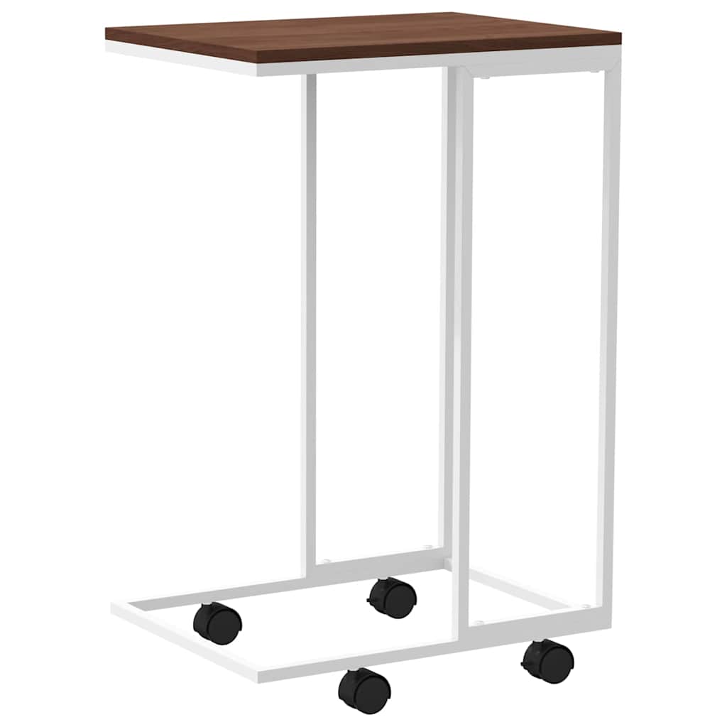 Tavolino con Ruote Bianco 40x30x63,5cm in Legno Multistrato | homemem39