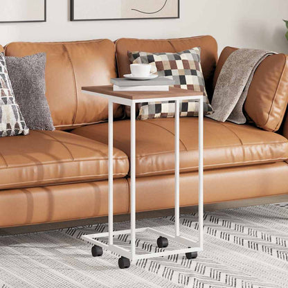 Tavolino con Ruote Bianco 40x30x63,5cm in Legno Multistrato | homemem39