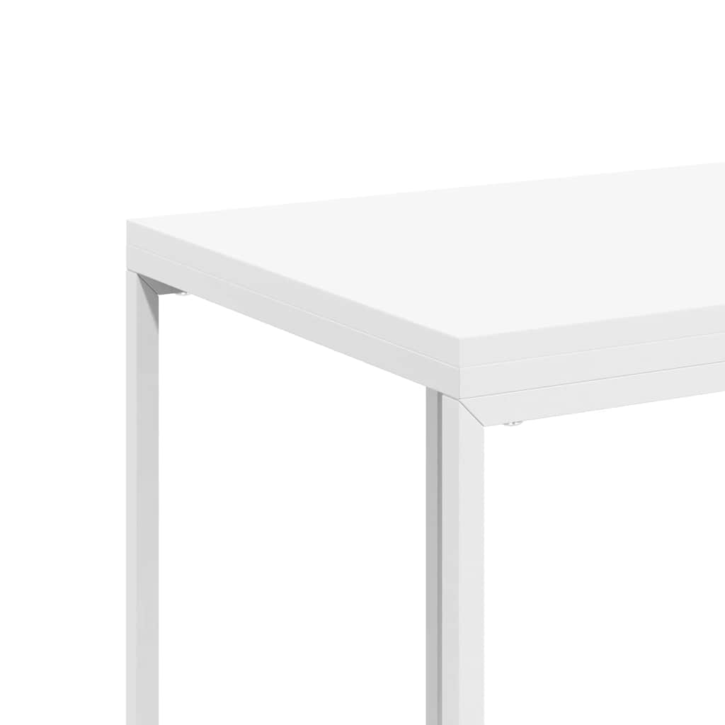 Tavolino con Ruote Bianco 40x30x63,5cm in Legno Multistrato | homemem39