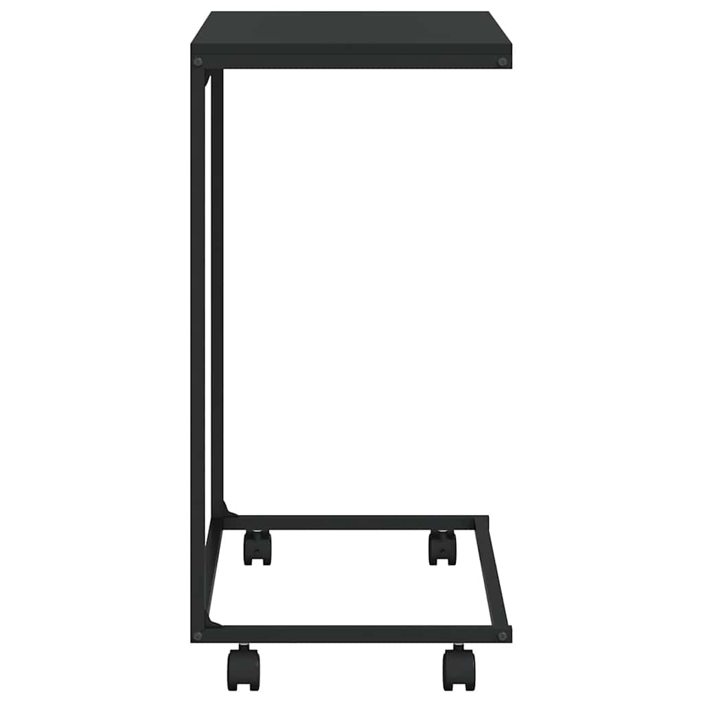 Tavolino con Ruote Nero 55x35x70 cm in Legno Multistrato | homemem39